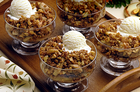 FOUR DISHES OF DESSERT ON A TRAY