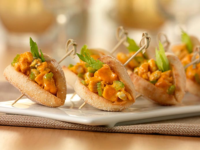 BUFFALO CHICKEN IN A FOLDED ENGLISH MUFFIN